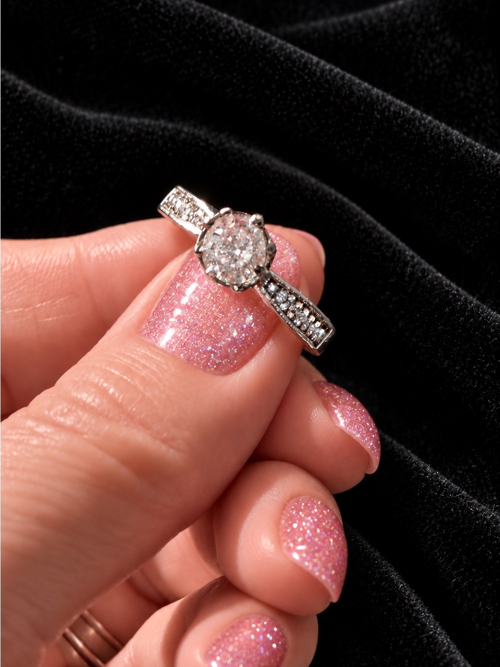 Sparkling Sterling Silver Halo Ring with White Center Stone - Classic Elegance